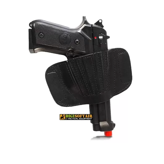 Vega holster Fondina in cuoio nero a canna scoperta per beretta 98 e similari