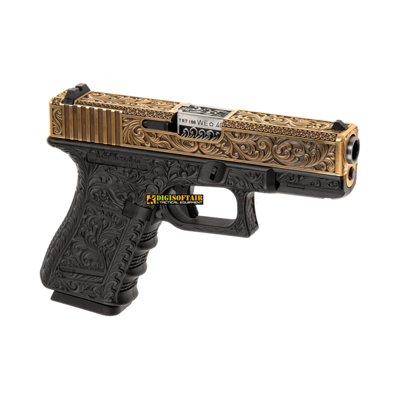 WE modello glock G19 ETCHED IVORY METAL VERSION GBB