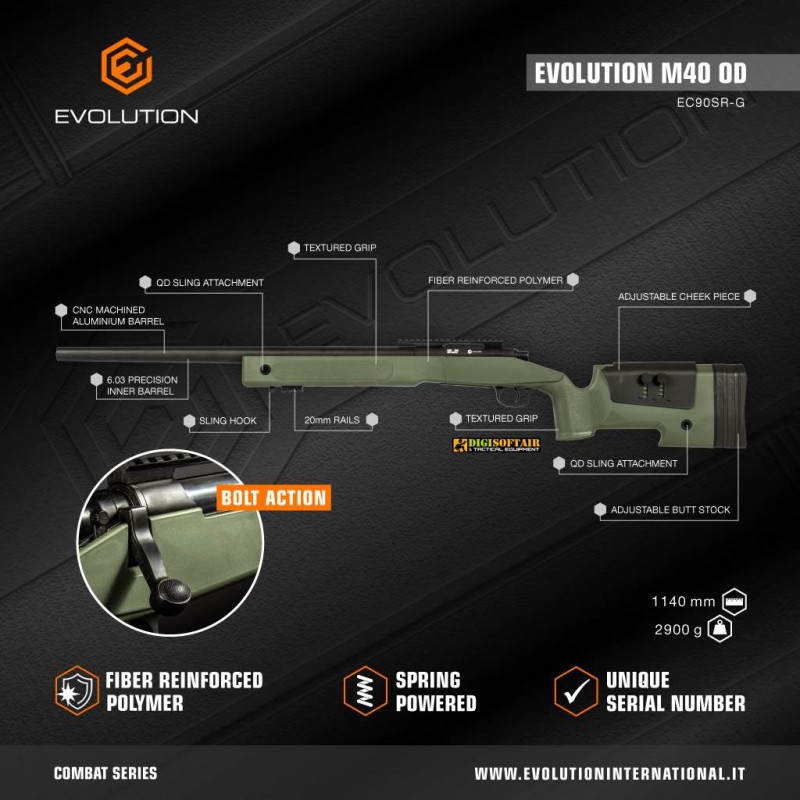 Evolution M40 OD fucile a molla bolt action