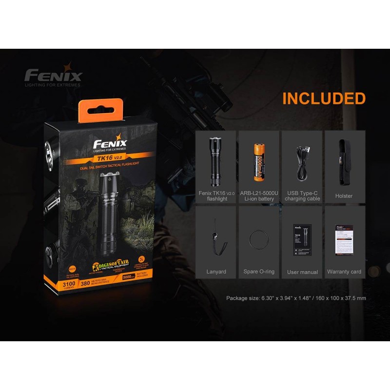 copy of FENIX TK16 flashlight LED 1000 lumens