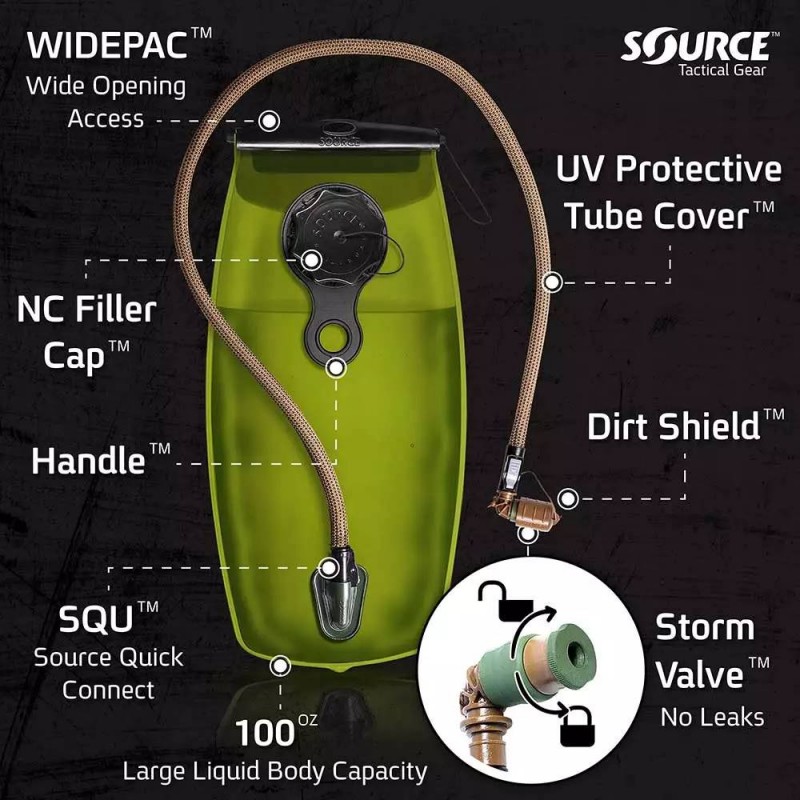 SOURCE WXP storm valve NERA VESCICA IDRATAZIONE 3 litri