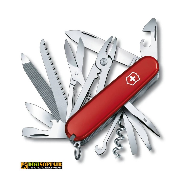 VICTORINOX HANDYMAN Multiuso da 91 mm con guance in Cellidor rosso con croce dotato di 23 funzioni. coltello multiuso