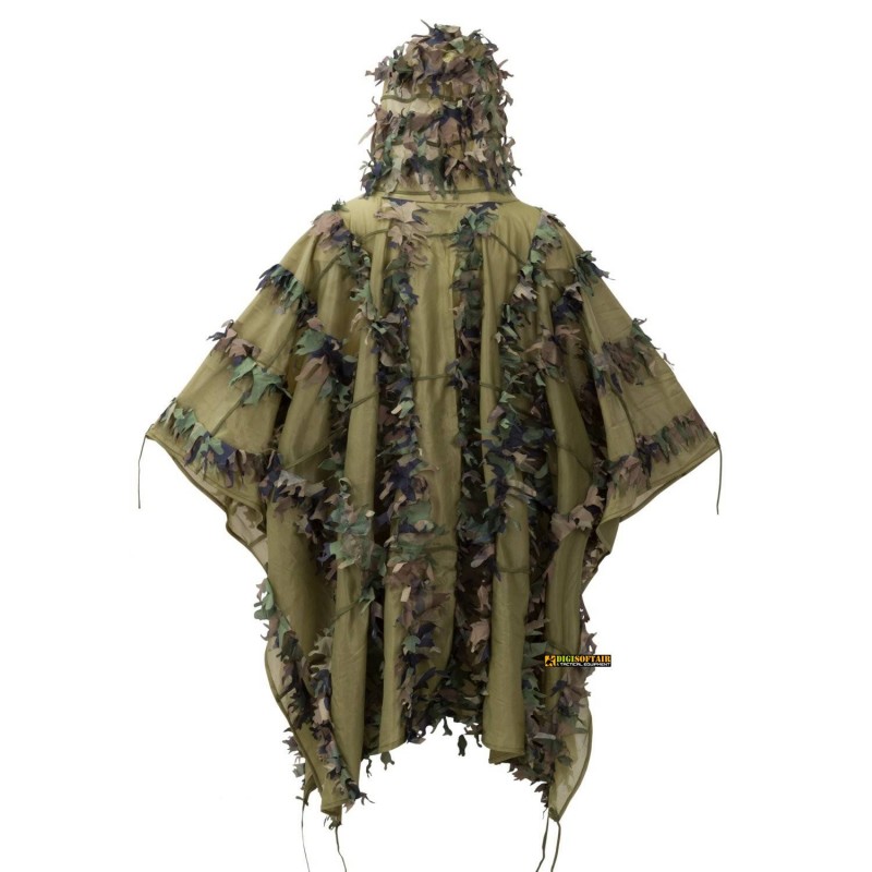 LEAF GHILLIE PONGHO US Woodland Helikon Tex