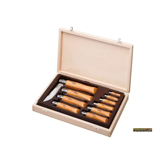 Opinel Box Legno Tradizione 10 PZ Carbonio