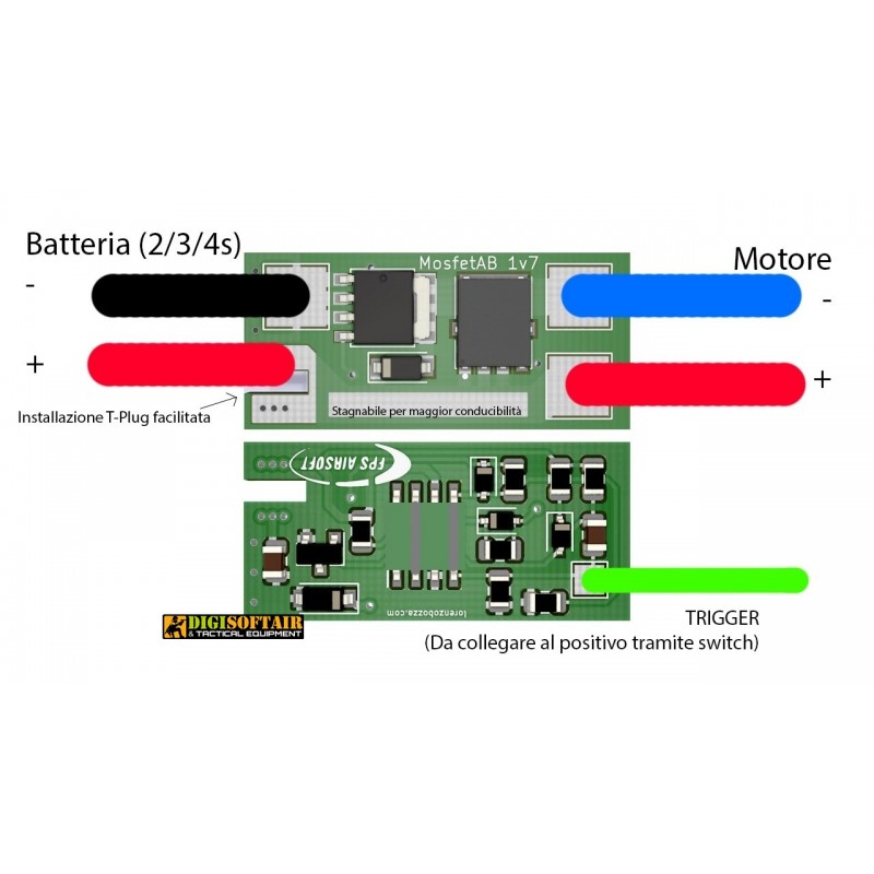 FPS Micro Mosfet active brake + airsoft t-plug (M2AB+)