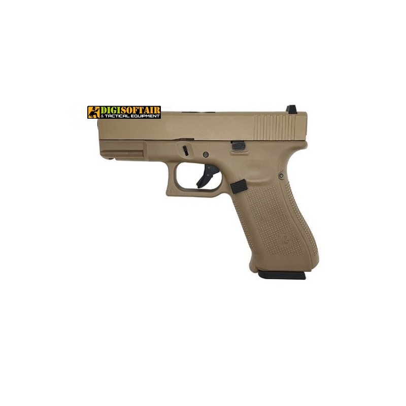 WE G19x gen 5 pisotola a green gas blowback tan