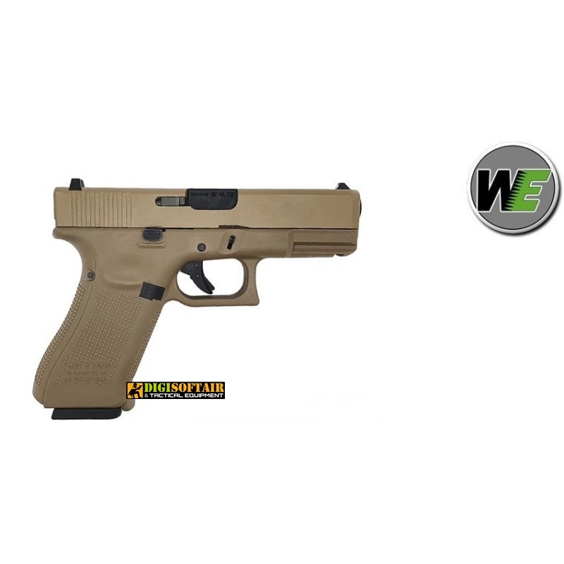 WE G19x gen 5 pisotola a green gas blowback tan