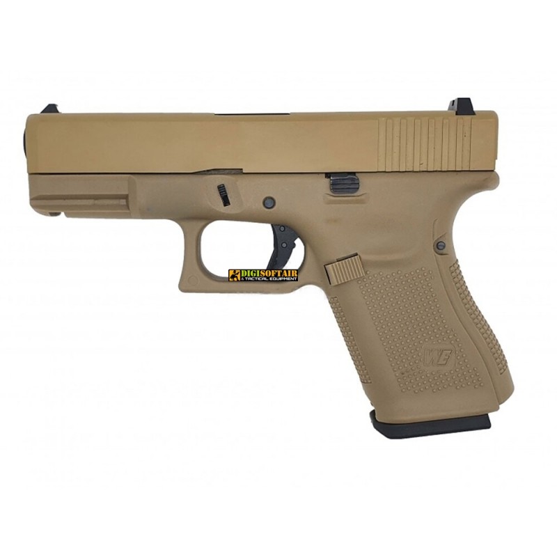 WE G19 gen 5 pisotola a green gas blowback tan