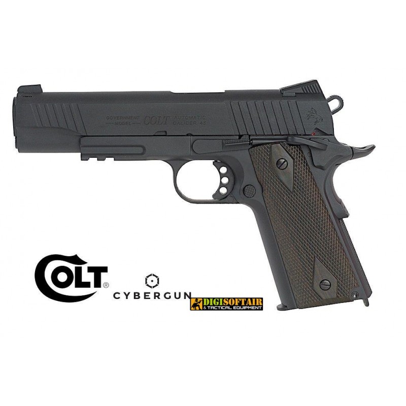 Colt 1911 Rail Gun CO2 Nera Opaca cybergun KWC 180524