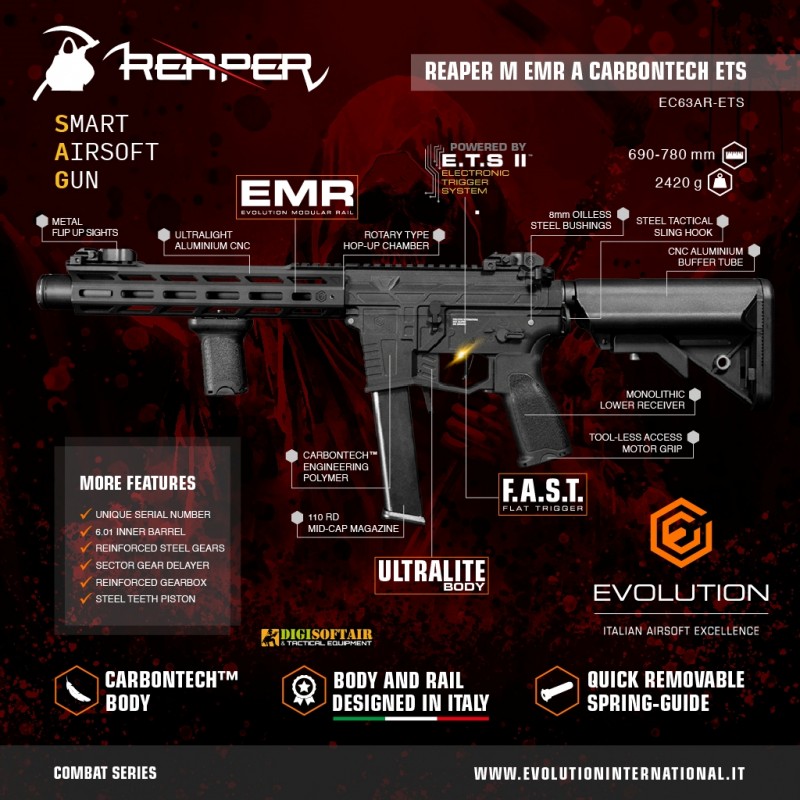 Evolution Reaper M EMR A Carbontech ETS EC63AR-ETS