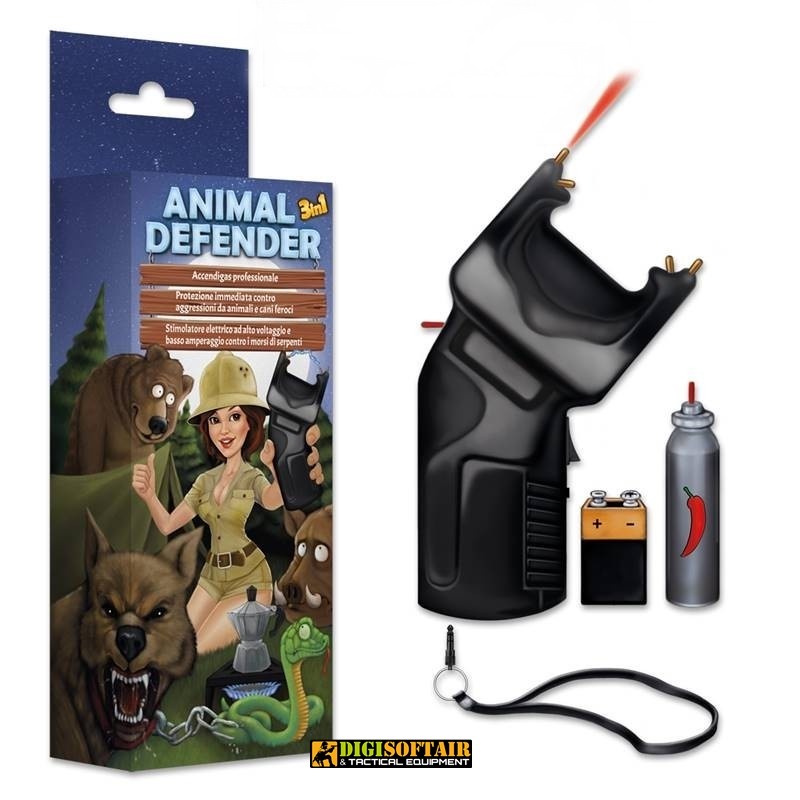 Animal Defender 3 in 1 Accendigas + Dissuasore + Spray OC +