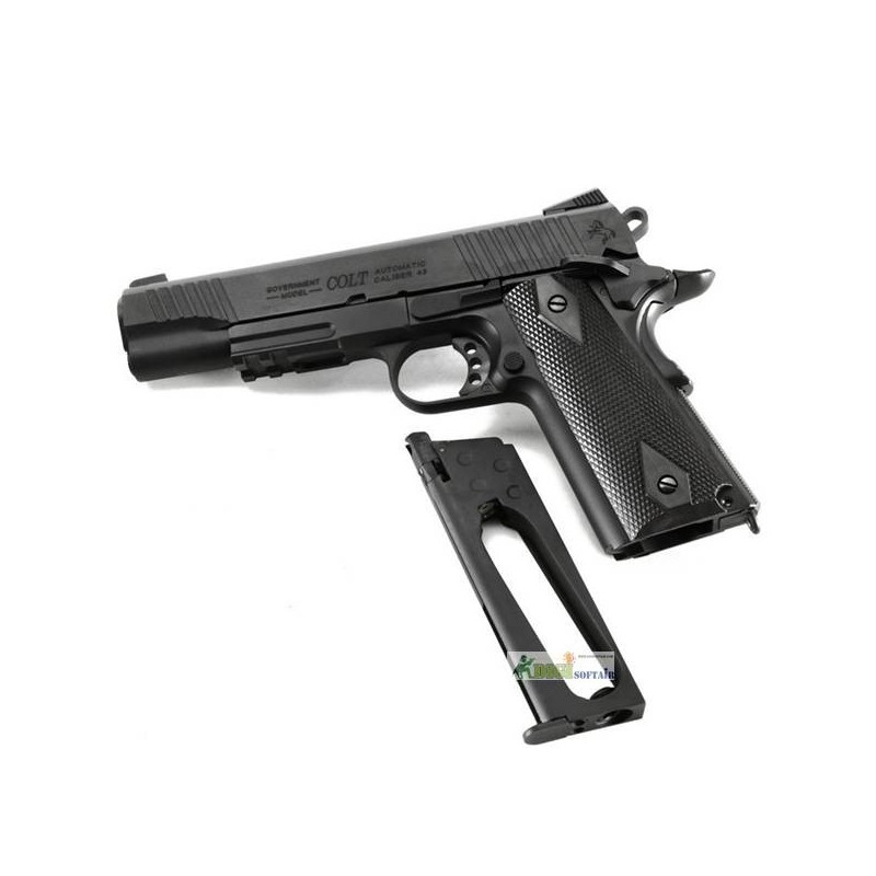 Colt 1911 Rail Gun CO2 Nera Opaca cybergun KWC