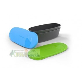 SNAPBOX OVAL 2 contenitori con coperchio verde e azzurro light my fire