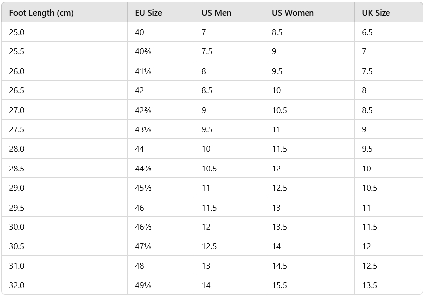 size guide salomon digi softair